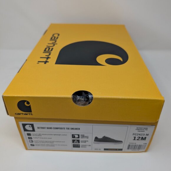 Men's Carhartt Detroit Nano Toe SD Size 12M New In Box, Gray - Picture 6 of 10